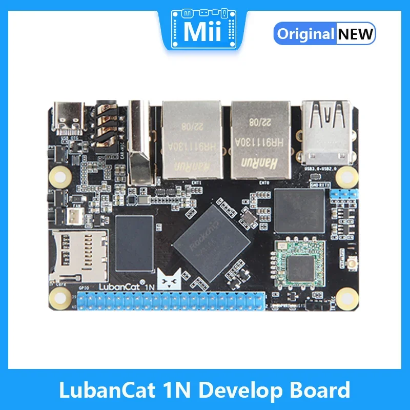 LubanCat 1N Development Board Rockchip RK3566 SoC Soft Router 4G Dual Gigabit Ethernet ports 1TOPS NPU 4K decoding