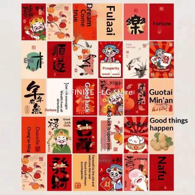 15 pièces/ensemble Style chinois mots de bénédiction Stickers muraux bricolage bonne chance mur fenêtre décalcomanie fond Stickers muraux meilleurs voeux