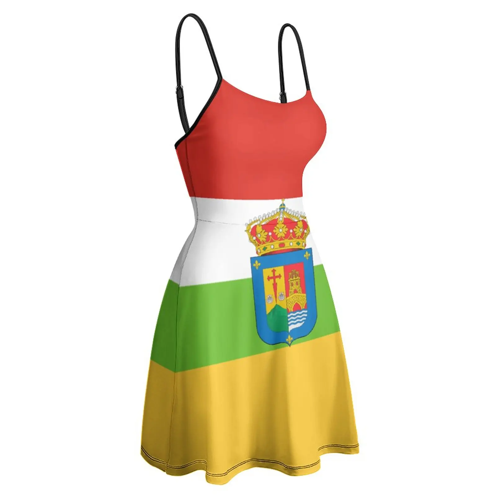 Vestido de tirantes con bandera de La Rioja para mujer, ropa Sexy de alta calidad con estampado de Humor para vacaciones