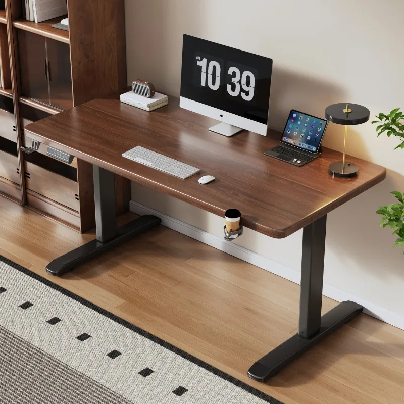 High-end Lifting computer desk Solid wood electric home learning writing desk Modern standing work desk