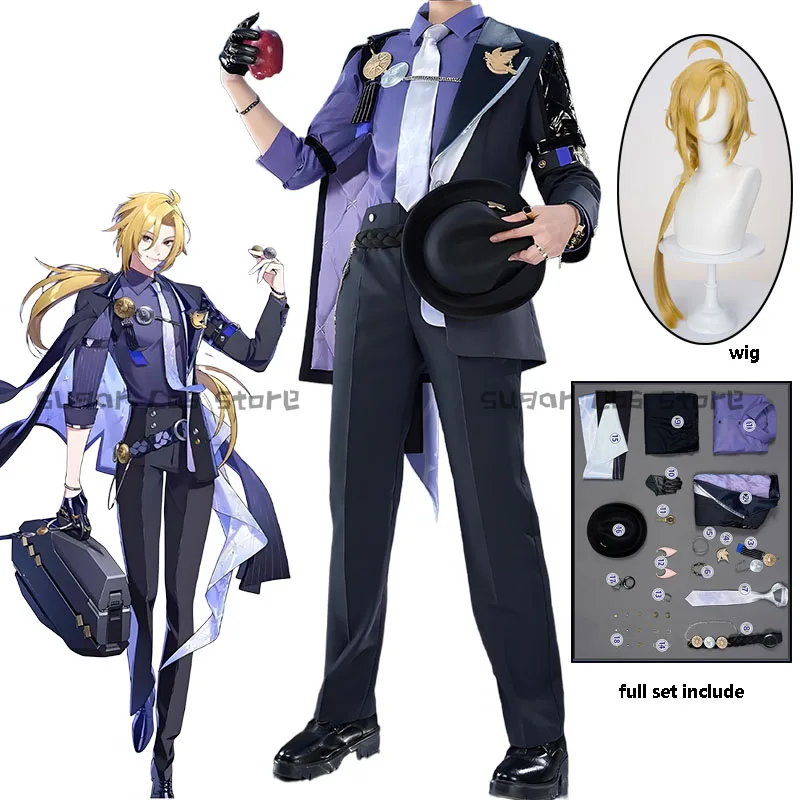 

Game Zenless Zone Zero Hugo Cosplay Costume Wig Mask Hat Mockingbird New Eridu Hugo Vlad Ravenlock Halloween Party For Women Men