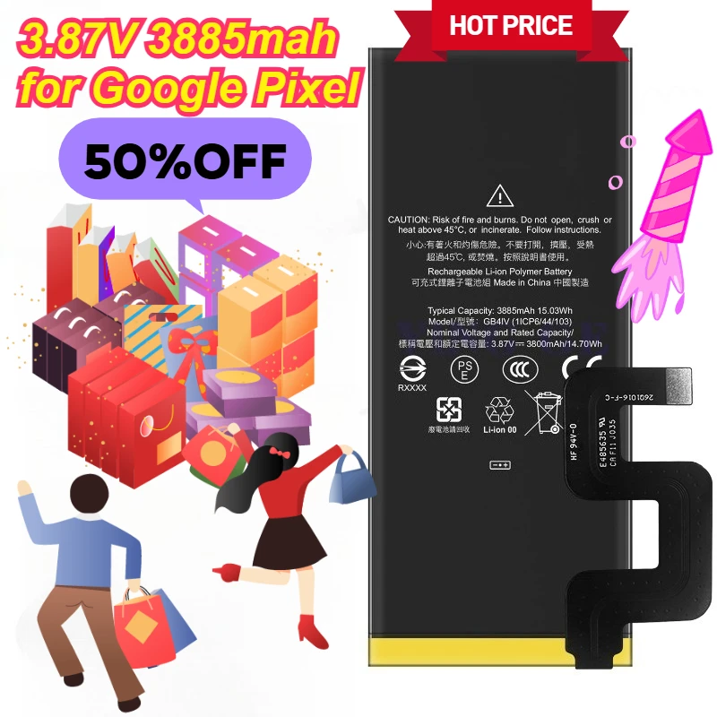 

3.87V 3885mah for Google Pixel 4A 5G US Version Mobile Phone Rechargeable Battery GB4IV