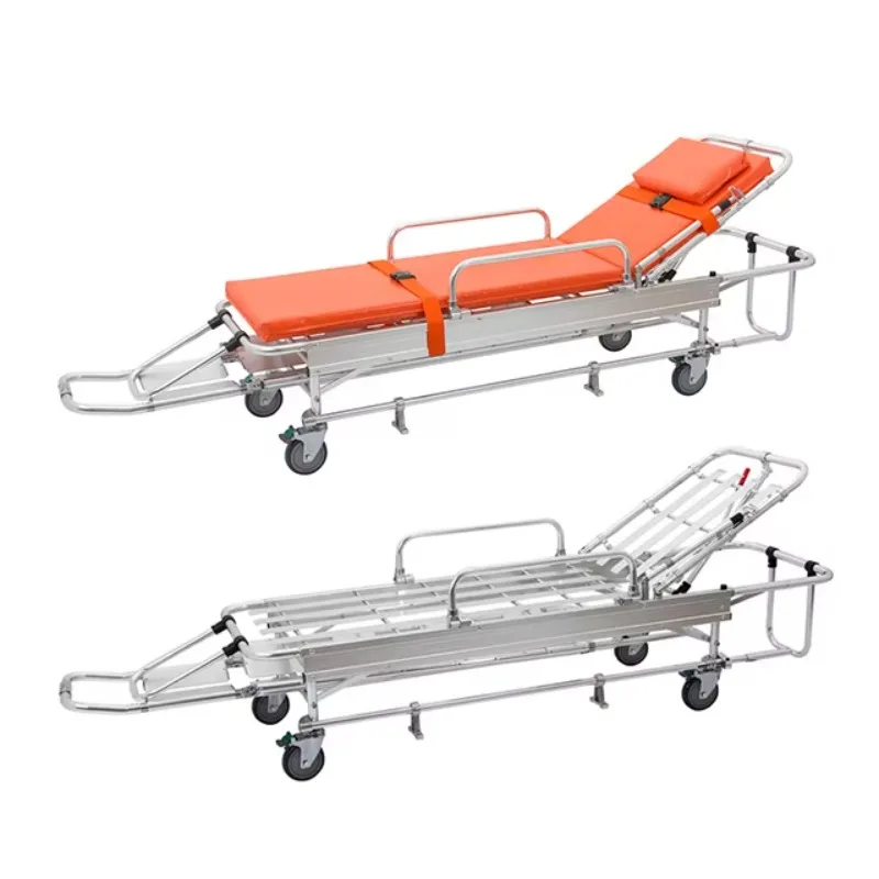 Thick-Wall Aluminum Ambulance Stretcher with Opening Ends Lightweight & Sterilizable for Sports Injury & Patient Transfer