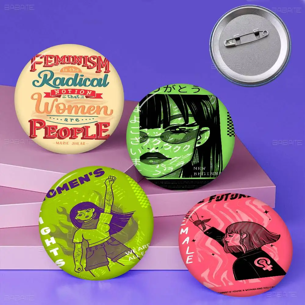 

Abstract Feminist Badges Creative Tinplate Soft Button Pins Animal Icon Brooch Lapel Backpack Badge Accessories Pin