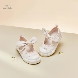 Dave Bella Children's Canvas Shoes Pink Kid Girls' Rubber Sole Shoes Spring Floral Print Casual Canvas Shoes DB1247824