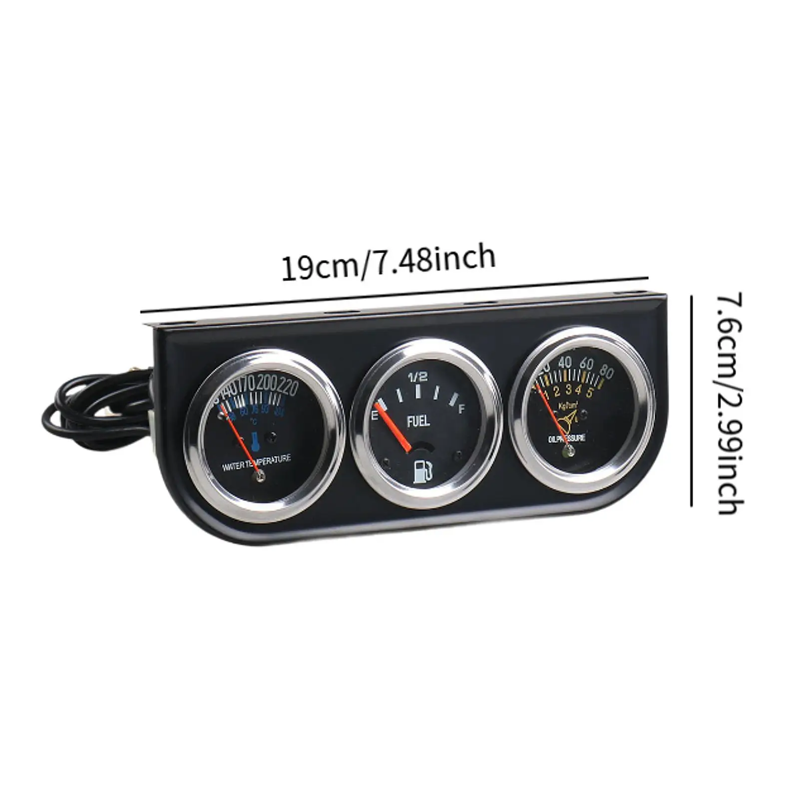 Generic 3 في 1 مجموعة أدوات الوقود لقياس السيارة سهلة التركيب للمياه