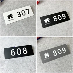 Personalized Customized Indoor Office Room Door Signs Acrylic Modern Hotel House Address Number Plaques Name Home Decor Plates