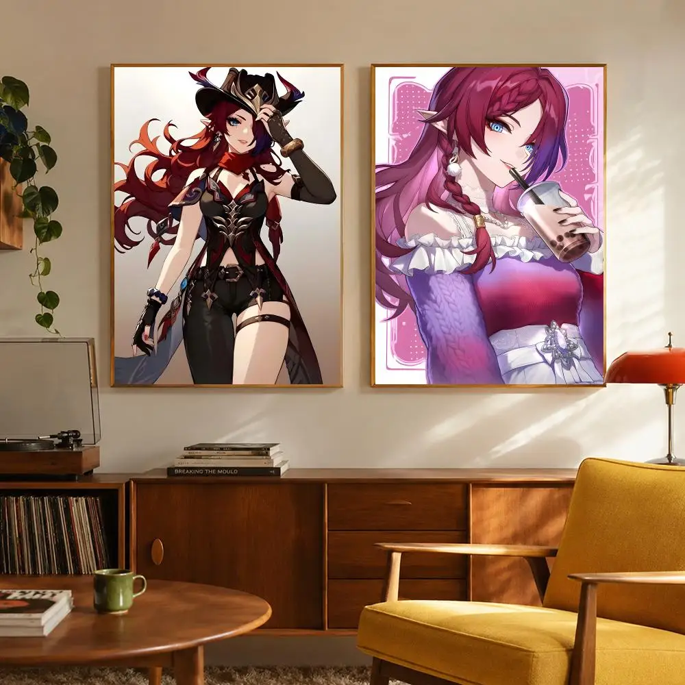 Game Character Genshin Impact Chasca Poster Digital Solvent Print Waterproof PP Fade-Resistant Wall Art Room Decor Gift