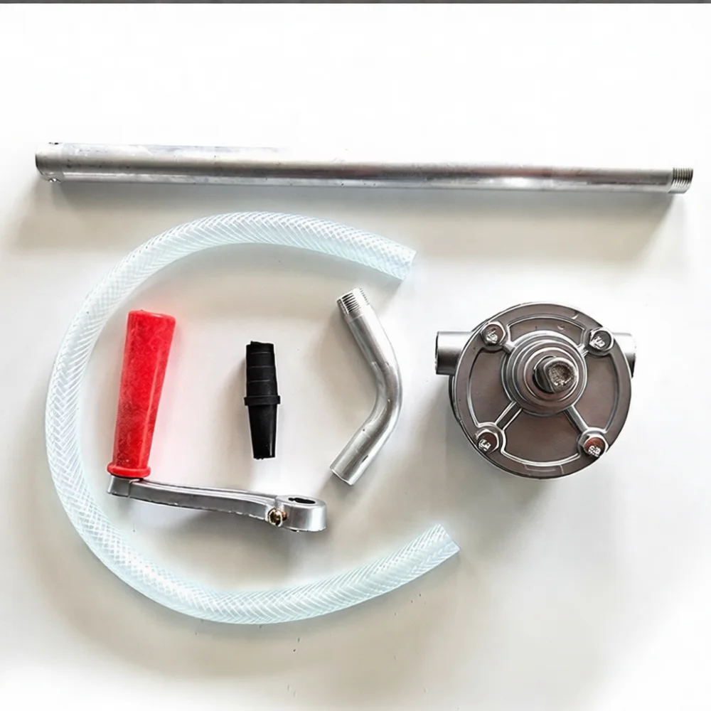Portable Manual Oil Pump Aluminum Hand Crank Gear Lubricant Dispenser Automotive Maintenance Fluid Transfer Tool Shop Equipment