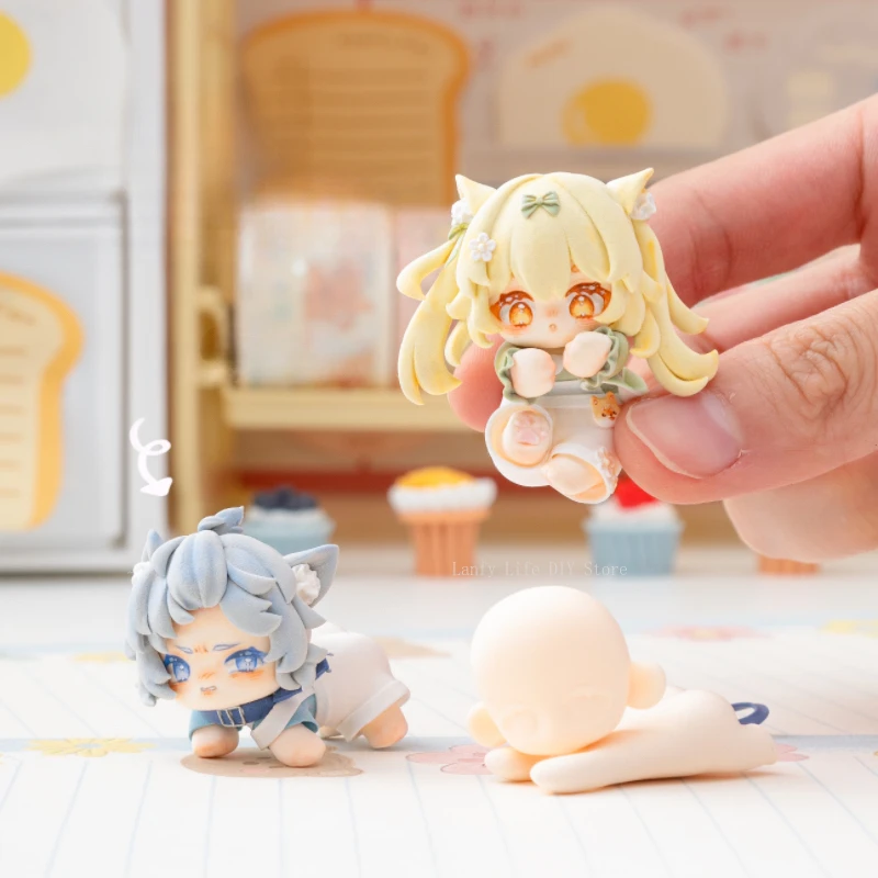 Mini Q Version Doll Silicone Mold Ultra-light Clay Doll Standing/sitting/lying Body Mold Figure Modeling Polymer Clay Tools