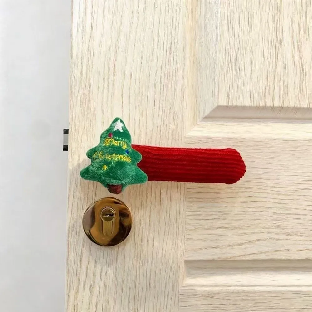 Santa Claus Christmas Door Handle Covers Love Heart Anti-Collision Door Handle Protective Panda Anti-Static Xmas Doorknob Cover
