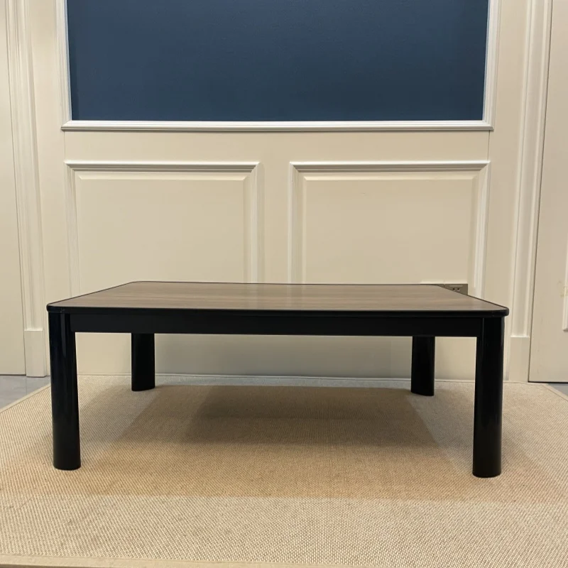 Kotatsu Table - Heated Coffee Table with Removable Top Wood Grain/Black Traditional Low Table for Winter No Heater