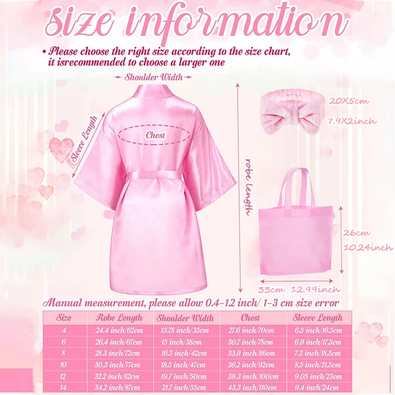 Girls Spa Party Robes Set 6