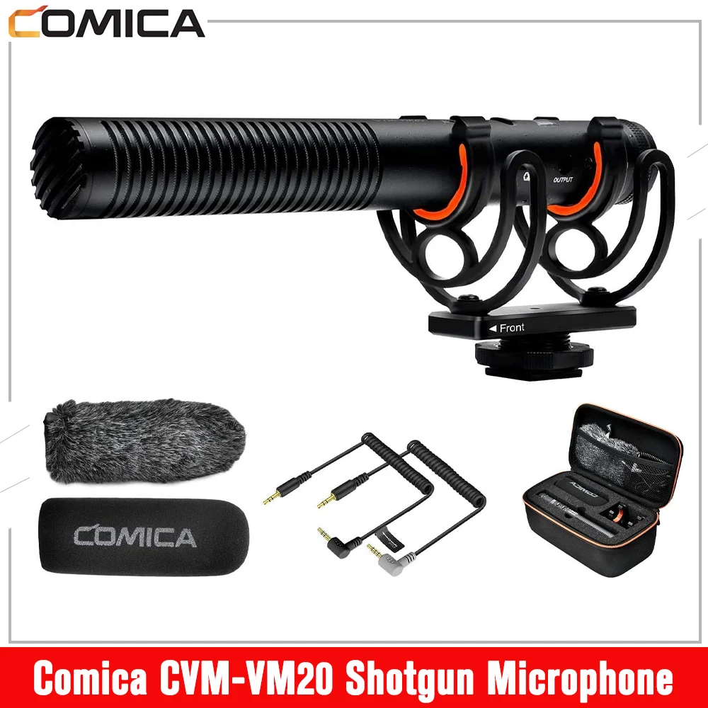 

Comica CVM-VM20 Shotgun Microphone Professional Super Cardioid Microphone with Shock Mount, Camera Microphone For Video Record