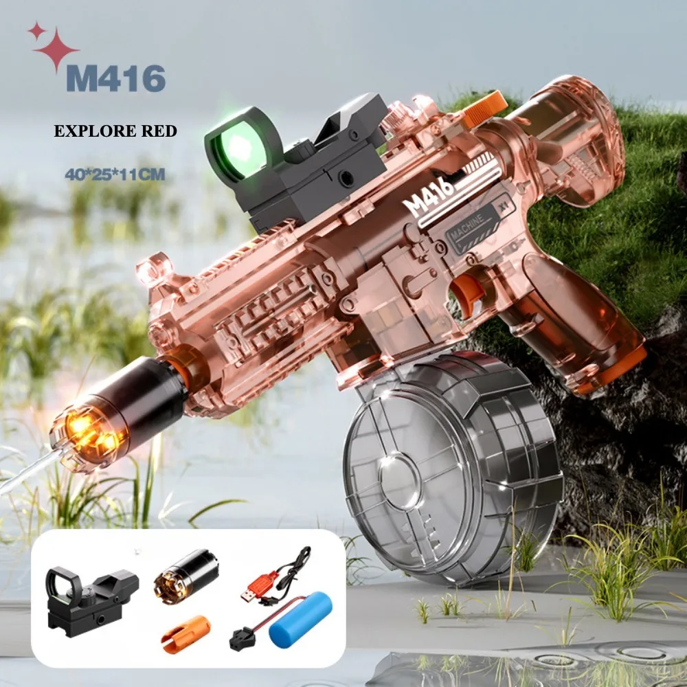 Electric Water Gun High Capacity Long Range Shooting Water Blaster Summer Outdoor Beach Pool Battle Toy for Kids Adults Party