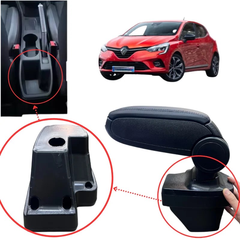

Armrest box foldable at 90° For Renault Clio MK5 2019 - 2023 Lossless Installation Comfortable Driving accessories