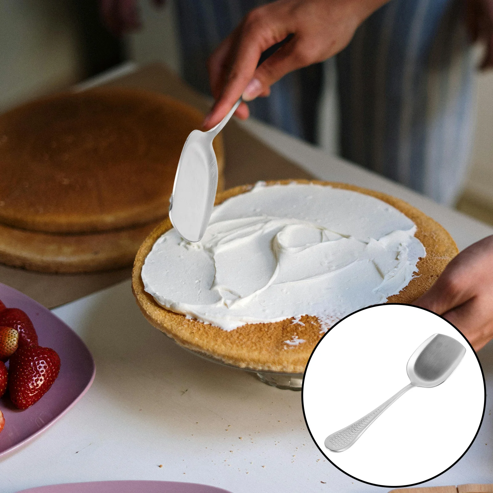 

Stainless Steel Serving Spoon Shovel Shape Kitchen Utensil For Buffet Salad Rice Pancakes Soup Pizza Sauce Catering Party