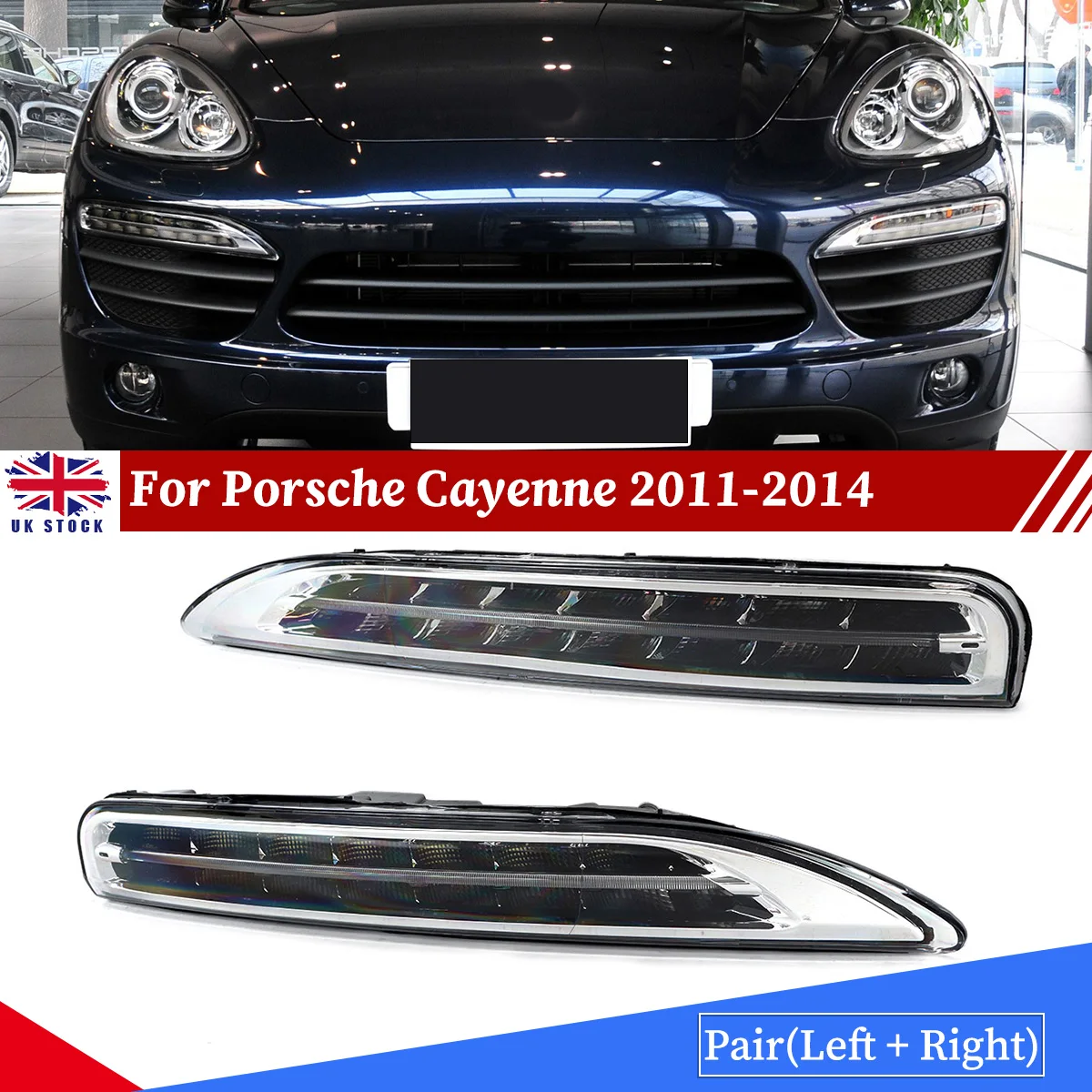 

Front Fog Lamp For Porsche Cayenne 92a 2011-2014 Signal Lamp Assembly Front Left Right Front Bumper Day Running Light Drl Lamp