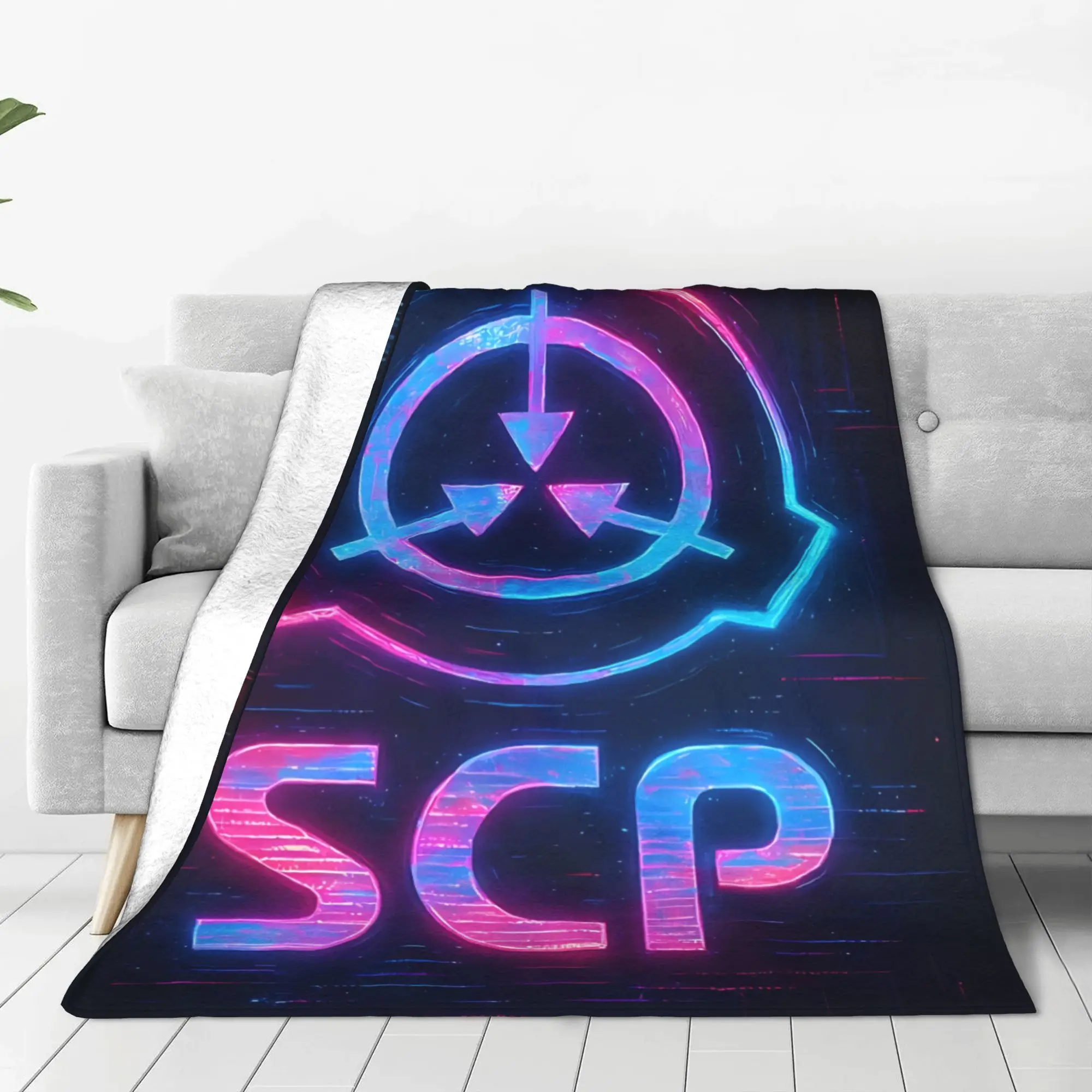 1PC PUNK Logo Futuristic SCP Foundation Home Room Decorations Winter Blankets For Adults Bedding Home Interior Sofa Knee