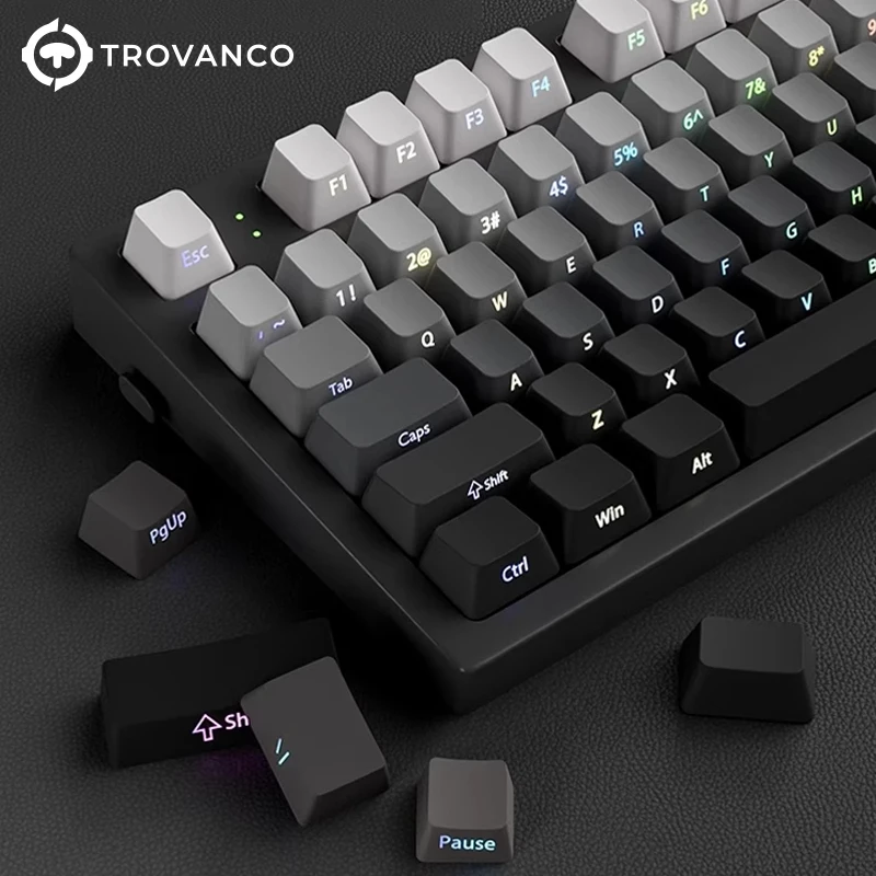 130 Keys Gradient Keycaps Side Printed PBT Double Shot OEM Profile for MX Switches Gaming Keyboard Key Caps