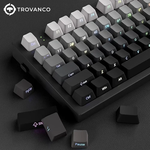 Imagen 1 del producto Teclas con gradiente de 130 teclas, perfil OEM de doble disparo PBT impreso lateral para interruptores MX, teclas de teclado para juegos