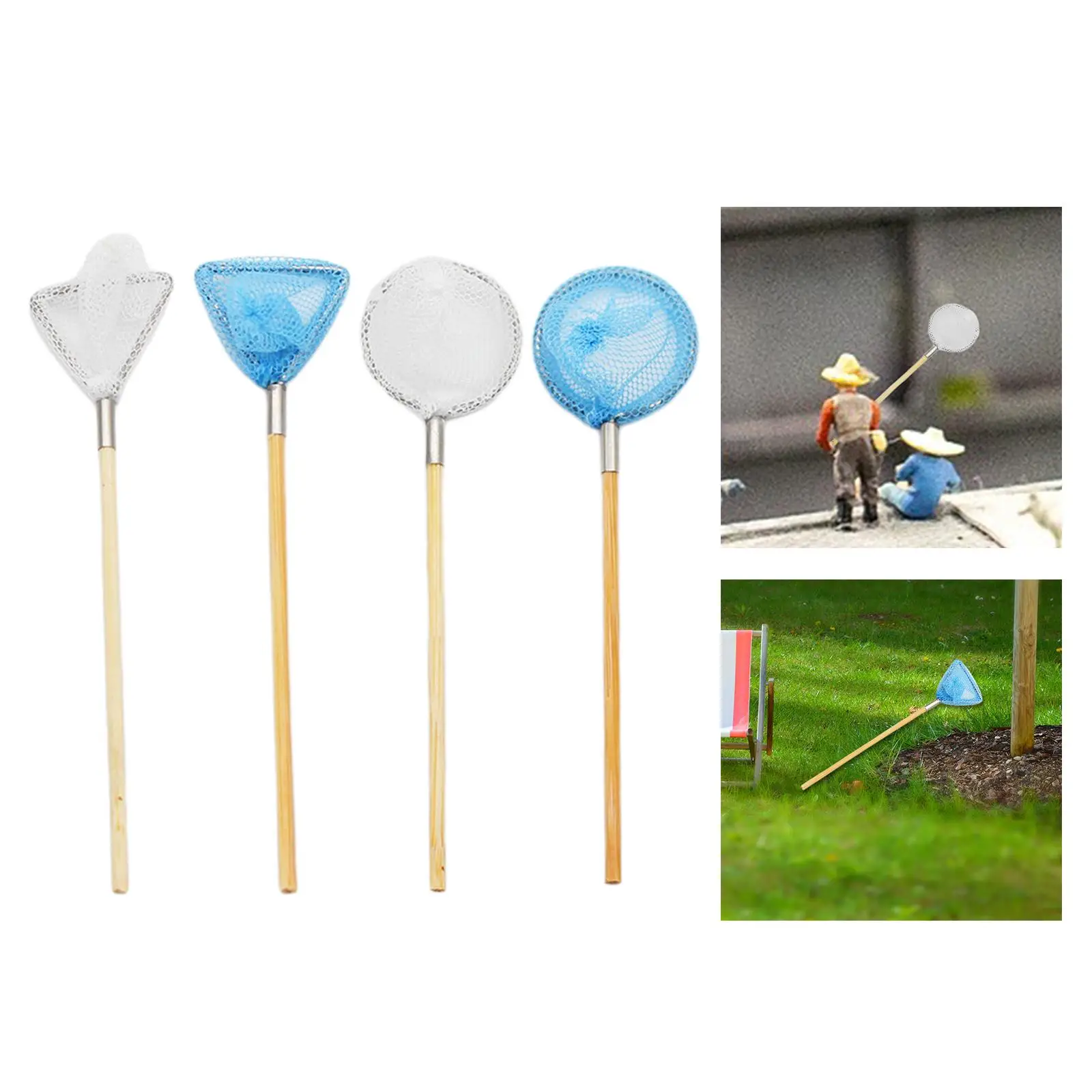 Modelo de red de pesca en miniatura para casa de muñecas 1:6 1:12, modelo de herramienta de red de pesca para niños, diseño de paisaje arquitectónico DIY, micropaisaje