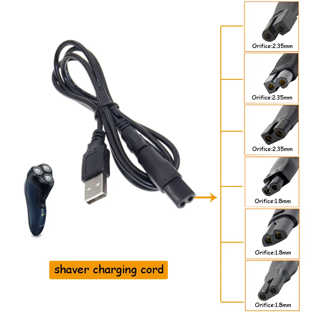 Universal 7-piece set Power Cord 5V Replacement Charger USB Adapter Cable Suitable for All Kinds of Electric Hair Clippers