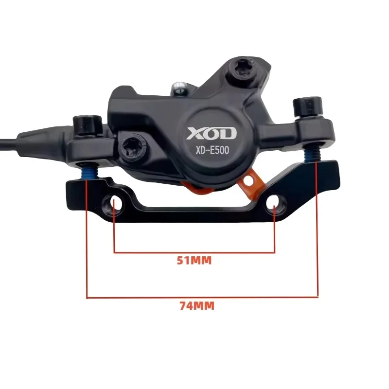 XOD E500 E-Bike Hydraulische Bremse mit Stromabschaltung, 2-poliger wasserdichter Stecker, Schlauch vorne 1000 mm / hinten 1850 mm, Fahrrad-Scheibenbremse – Detail 4