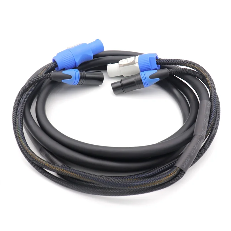 HHO-High Quality For Stage Lighting Led Screen Powercon 3-Pin XLR Combo Cable 1M/5M DMX512 Power Con Cable