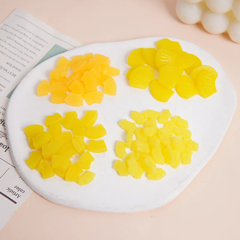 

10pcs Artificial Mini Pineapple Slices Small Pineapple Fruit Slices Simulated DIY Handmade Cake Dessert Accessories Decorations