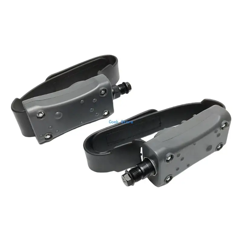 

11UE Adjustable Straps Indoor Bike Pedals Replacement Footplates Gym Equipment Pedals Suitable for Home Exercise Machines