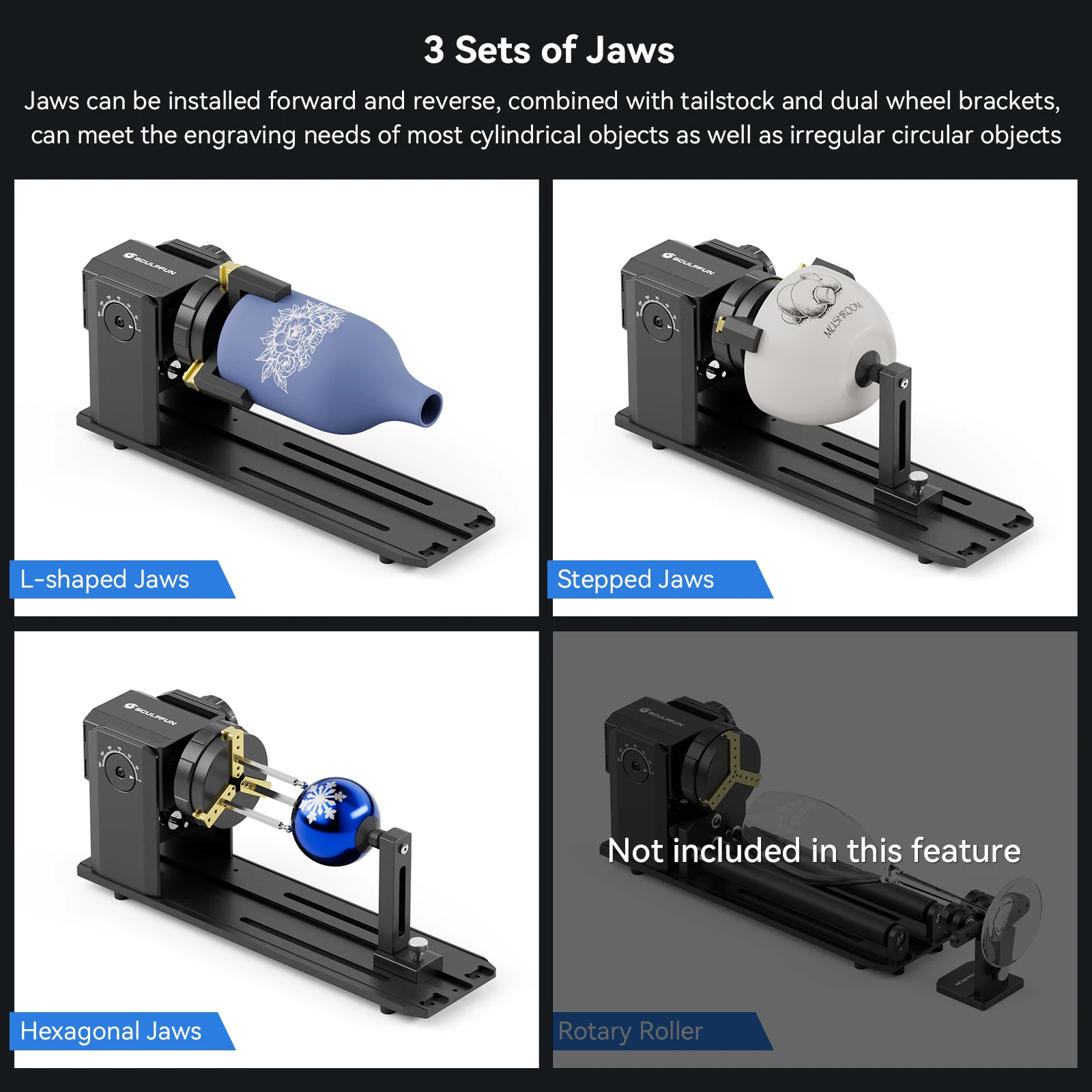 180° Adjustable Angle Rotary Chuck for Engraver Y Axis Rotary Module Engraving Cylindrical Irregular round Objects Tool