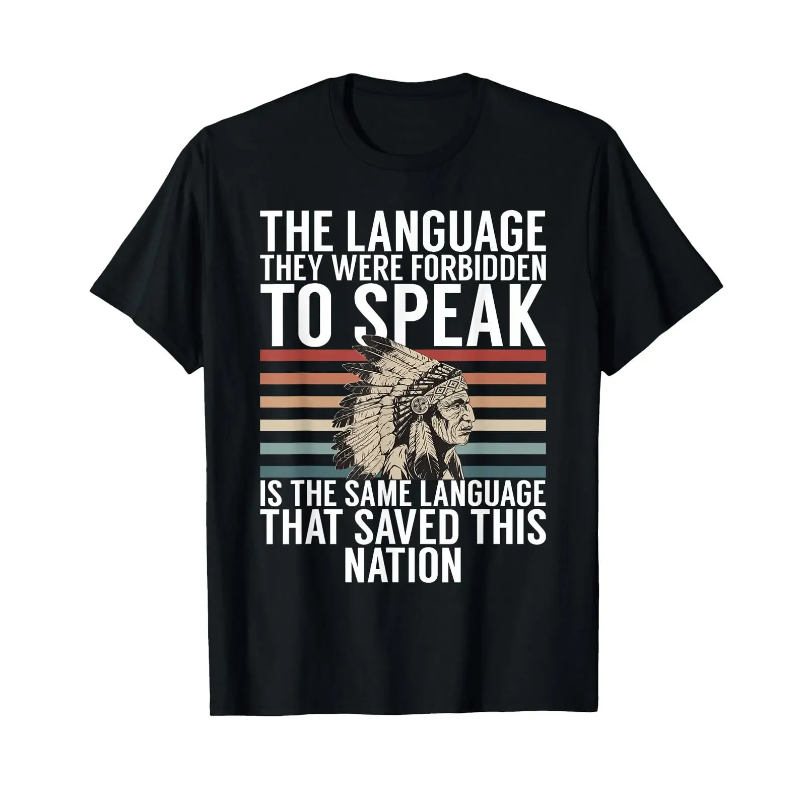 The Language They Were Forbidden To Speak Saved Nation T Shirt vintage Washed homme Soft Versatile Top For Everyday Wear