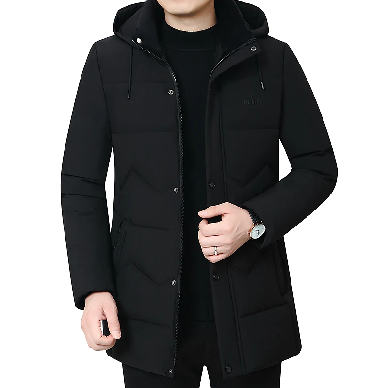 2022 Men\'s Coat Winter -30 Coat Men\'s Thickened Hooded Waterproof Coat Warm Coat Father\'s Coat Casual Men\'s Plush Collar Parka