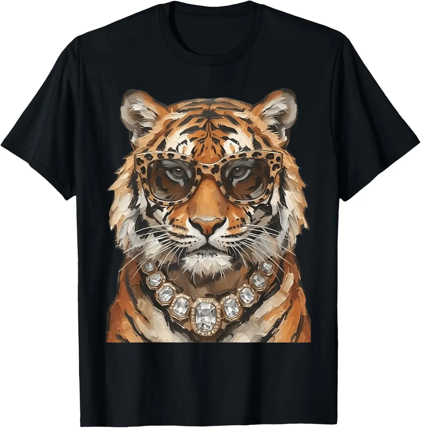 Cool Tiger Roar Leopard Sunglasses Funny T-Shirt