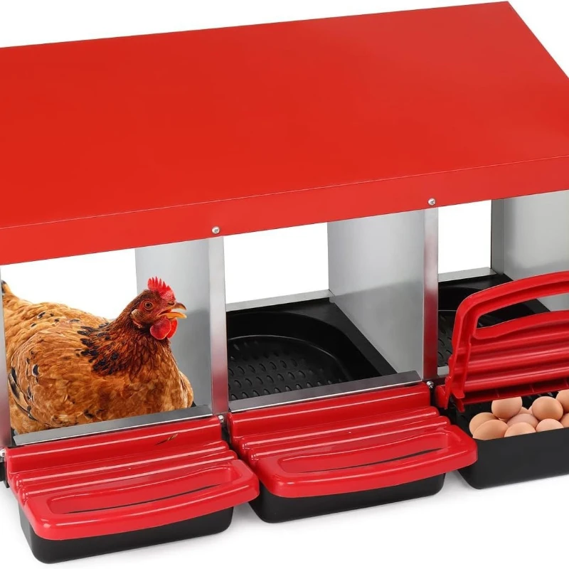 

Poultry laying box, double layer farm chicken laying box, 3 holes in the chicken trough