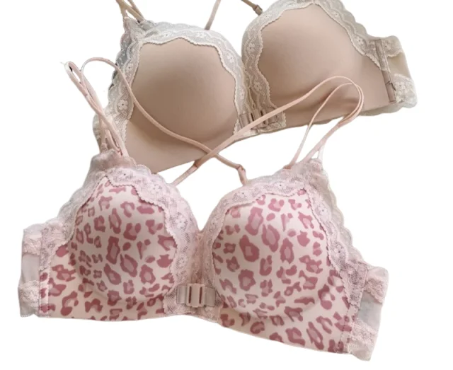 

KUCLUT Front-plug Lingerie - Women's Collection Featuring Sexy Lace Leopard Print Strapless Beautiful Back Bra