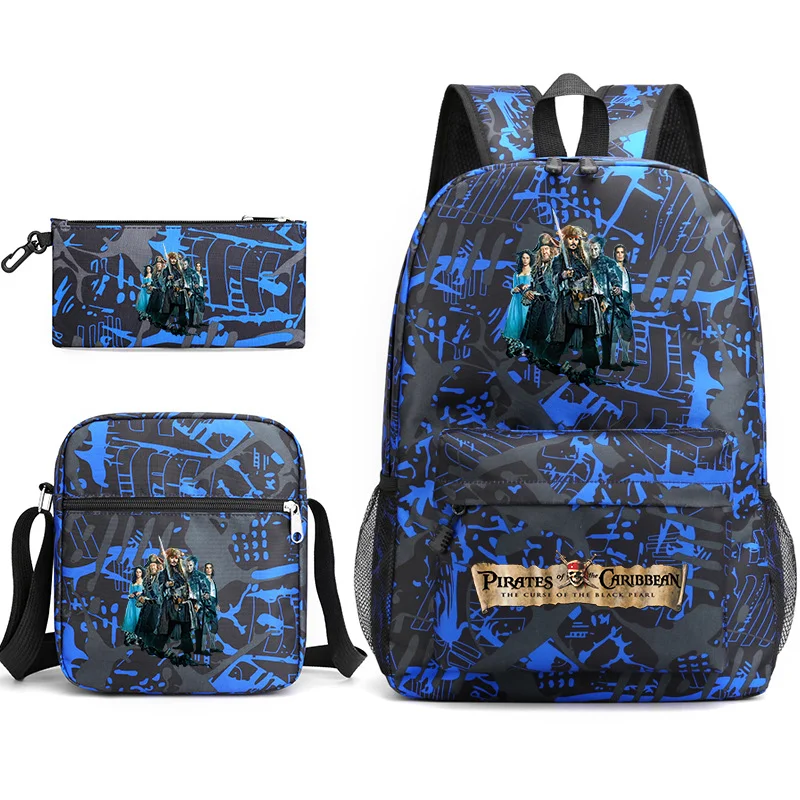 

3pcs Disney Pirates of the Caribbean Bookbag Kids Backpack Boys Girls School bags Shoulder Bag Set Daily Backpacks Mochilas