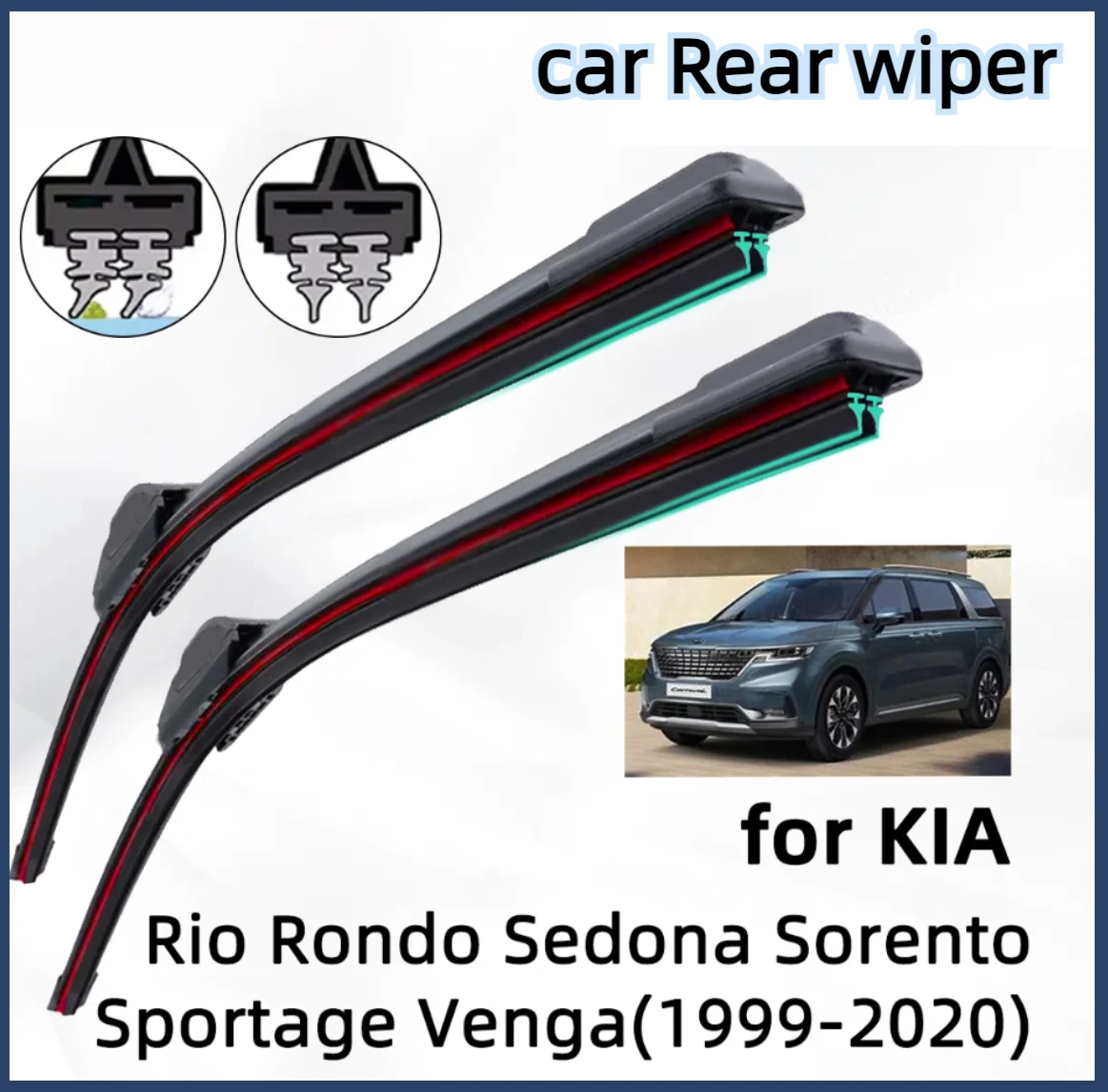 

Double Rubber Car Wiper for KIA Rio Rondo Sedona Sorento Sportage Venga Front Wiper Blades Brushes Cutter Accessories Windscreen