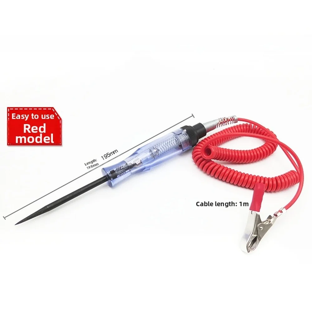 Automotive Voltage Test Pen with Spiral Cable for 6V 12V 24V Systems Suitable for Car Truck RV Motorcycle Electrical Checks