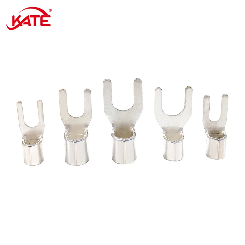 Ut-Crimp Terminal Cabo Fio, U/Y Terminal, Lug Bare, Conector Doméstico Automotivo, 100Pcs, 1.5-3, 4, 5, 6, 8