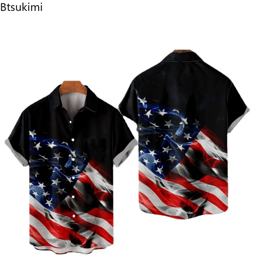 Summer Fashion 3D Print Shirts for Men Clothing 2025 Hawaiian Beach Shirt Casual Short Sleeve Y2K Tops Vintage Lapel Blouse Male