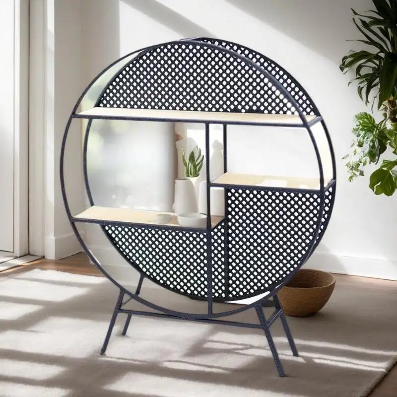 Chinese Style Round Storage Rack Model, 1Pcs 1:12 Miniature Dollhouse Furniture Decoration Accessory