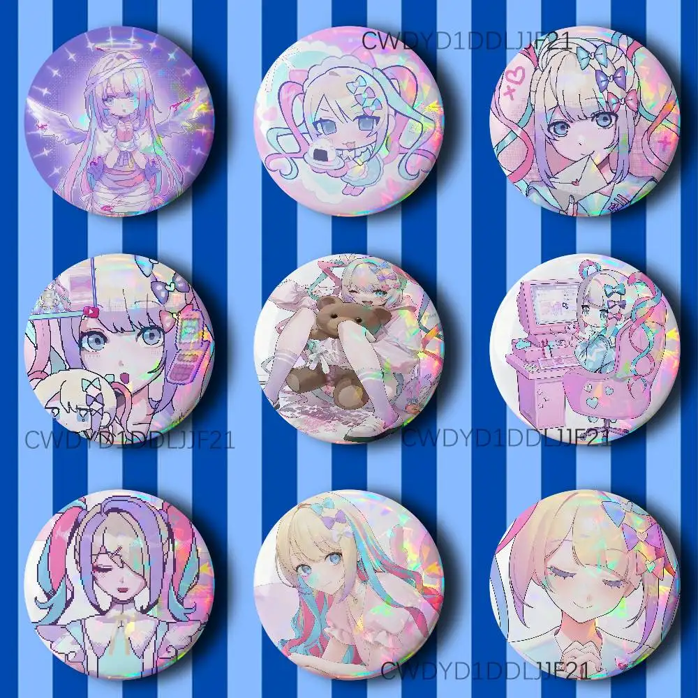 K-Kangel Needy Streamer Overload Button Pins Cool Anime Cosplay Badges Clothes Backpack Decorations Brooch Gifts