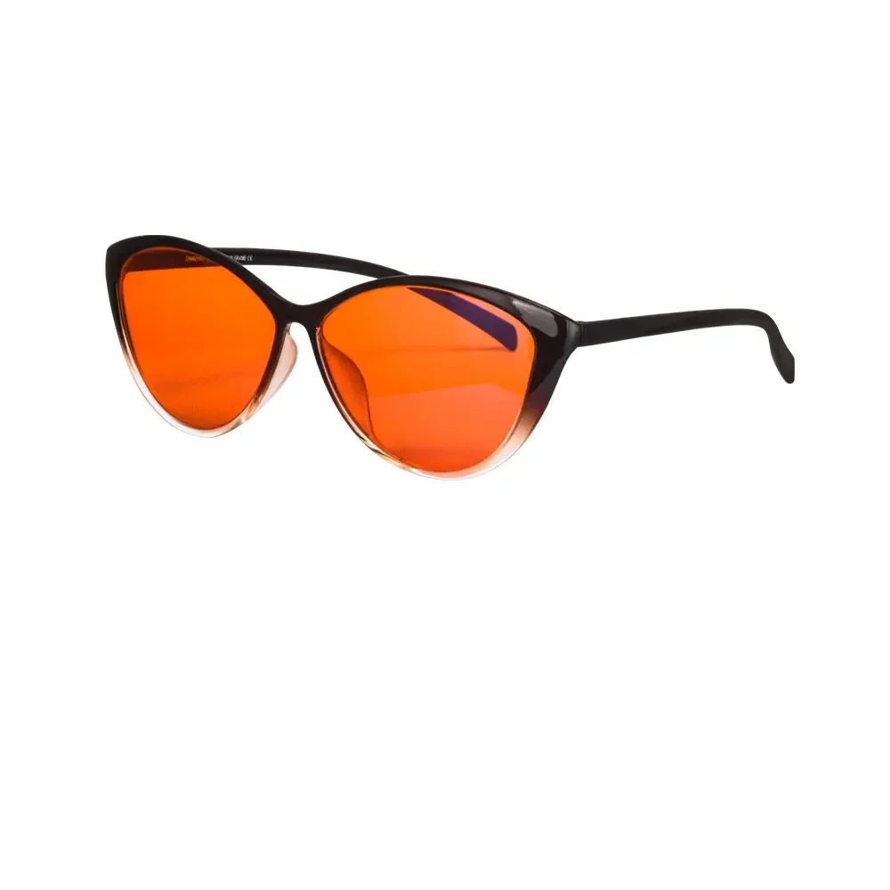 Women Glasses Y2k Cat Eye Big size  Anti Blue Light Computer Glasses No Diopter Red Orange lens Better Sleep long time games