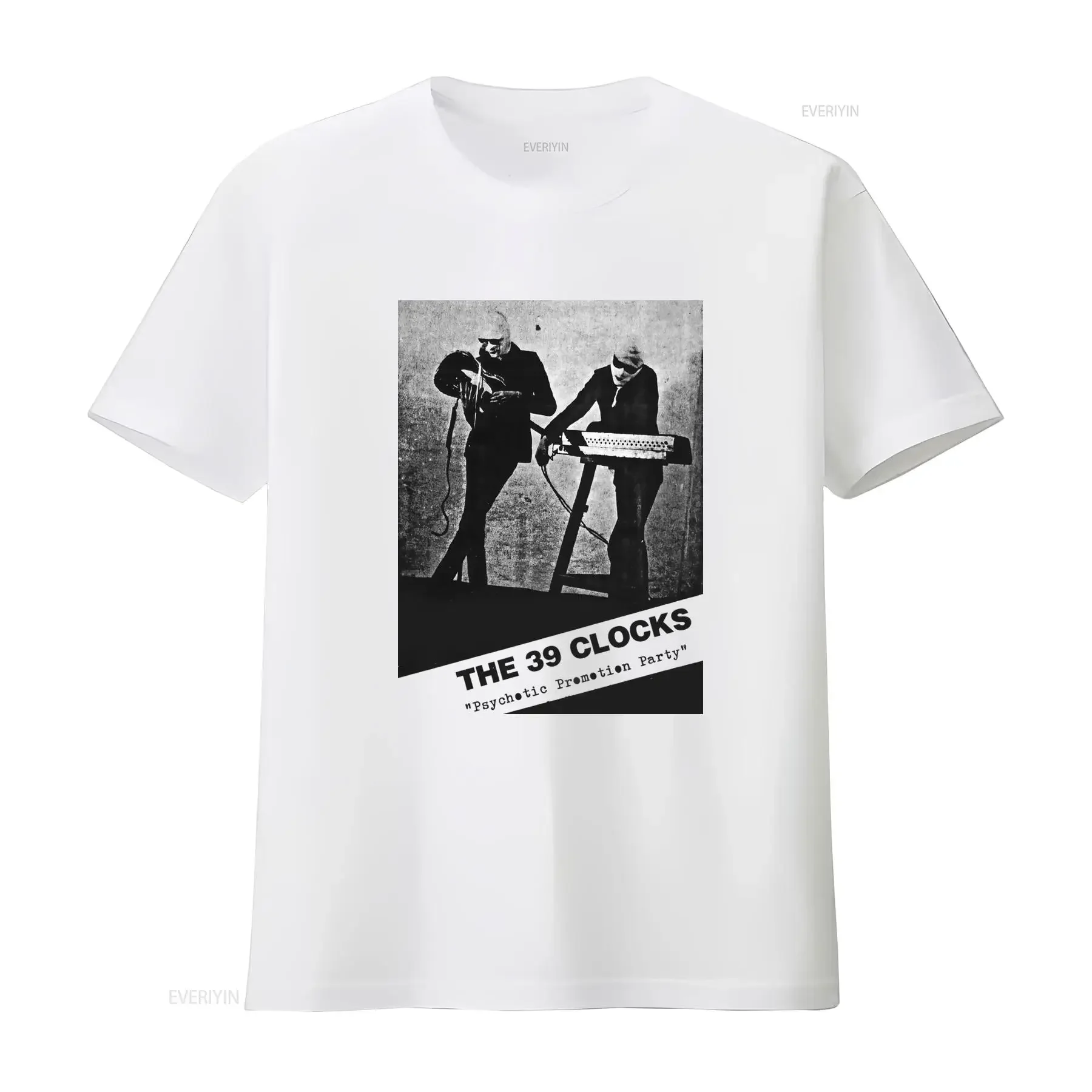' The 39 Clocks Music T Shirt Swell Maps K Fall Birthday Party CD LP Church Print Casual Round Neck for Wear Merch Style Fans