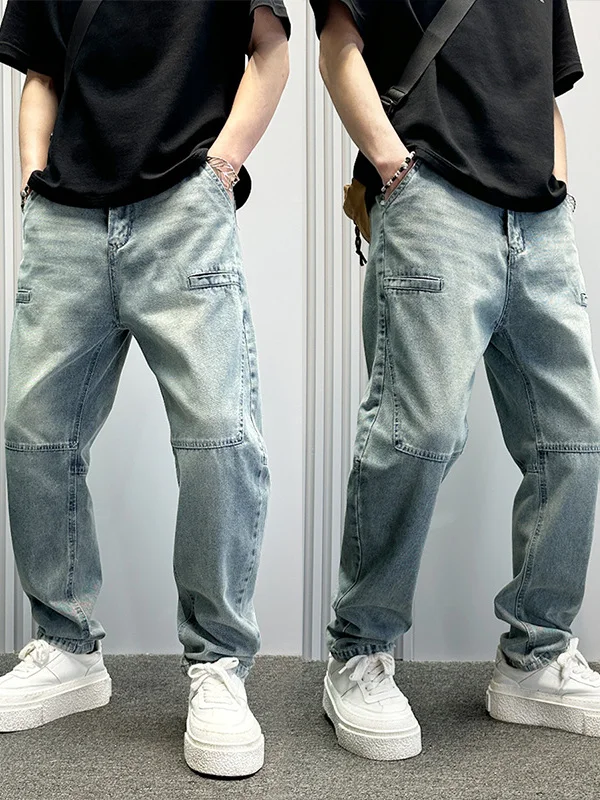 

Новые мужские джинсы 2025 года: зауженные, с эластичным поясом, из тонкого летнего денима, свободные, прямые, повседневные, из хлопковой стрейч-ткани