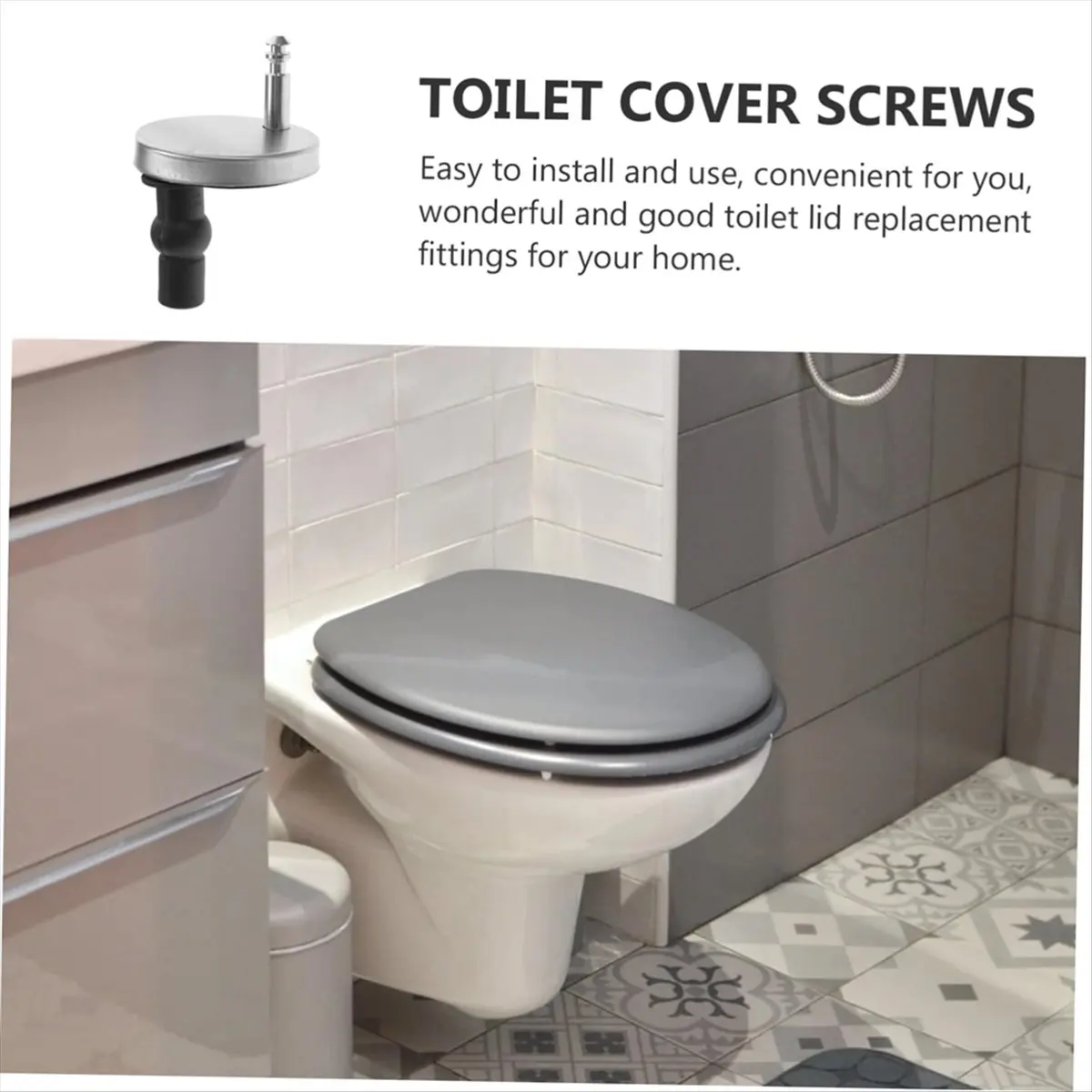 2026 Trend Universal Toilet Seat Parts Toilet Seat Screws Replacing Bolts Stainless Steel Hinge Screws for Easy Installati
