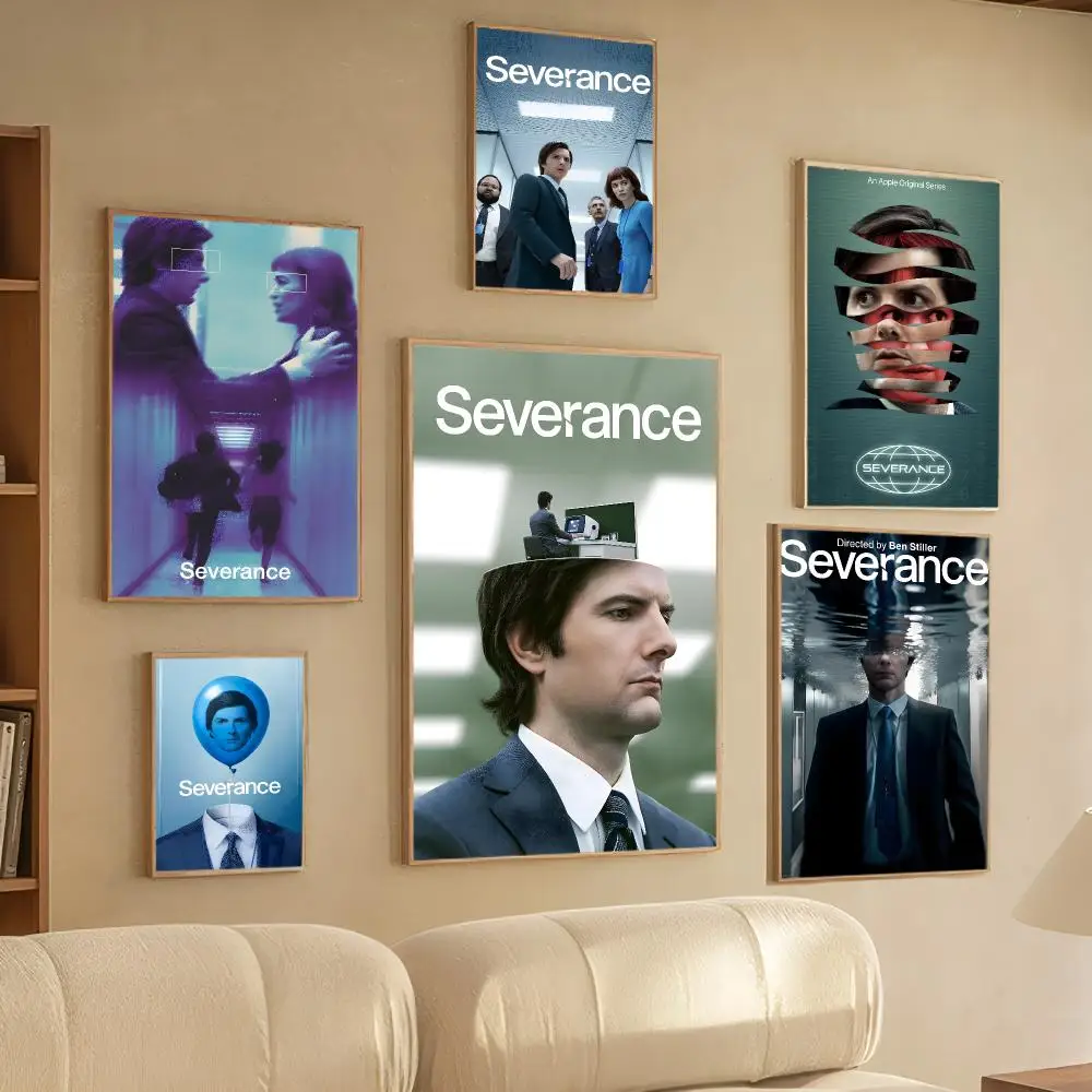 Series Sci-Fi Thriller Severance Poster Waterproof Self-adhesive Stickers, Coffee Dorm Bedroom Wall Decals, Gift