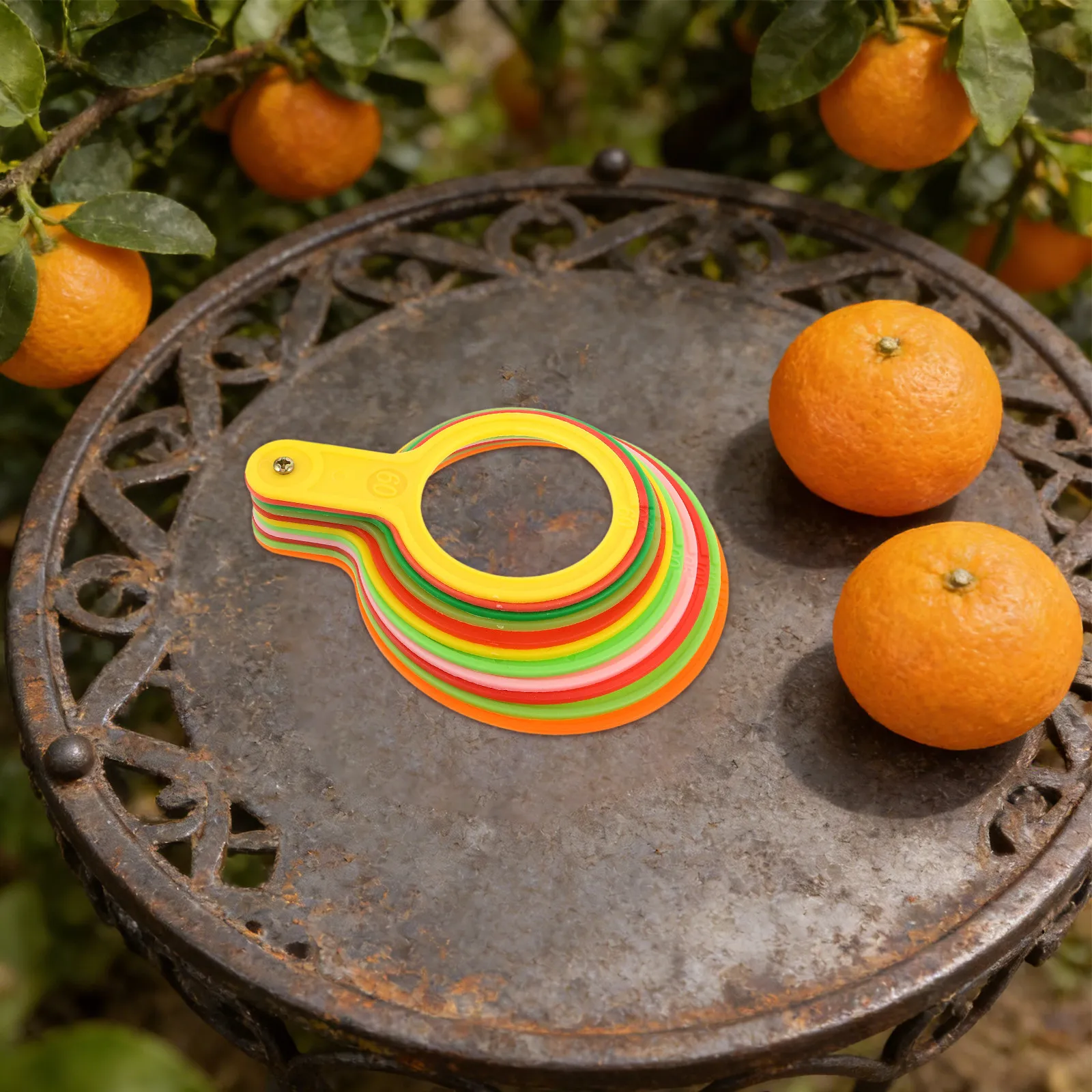 Fruit Diameter Measuring Rings Plastic Accurate Size Gauge Sorting Tool for Farm Use Mixed Colors 1 Set